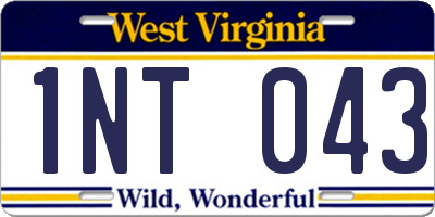 WV license plate 1NT043