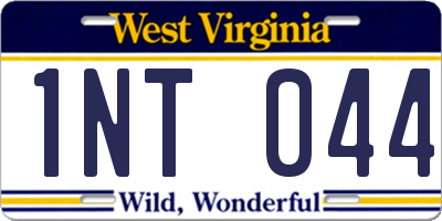 WV license plate 1NT044