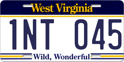 WV license plate 1NT045