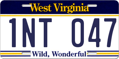 WV license plate 1NT047