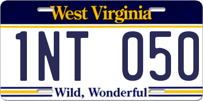 WV license plate 1NT050