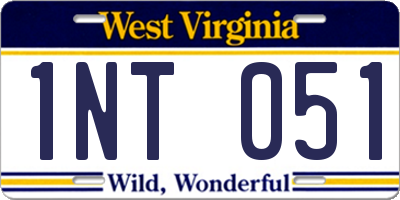 WV license plate 1NT051