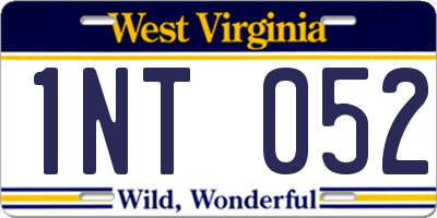 WV license plate 1NT052