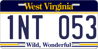 WV license plate 1NT053