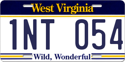 WV license plate 1NT054