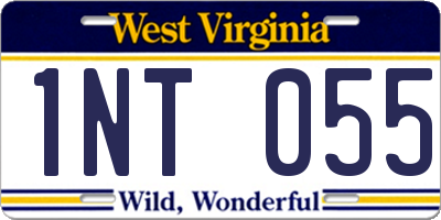 WV license plate 1NT055