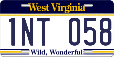 WV license plate 1NT058