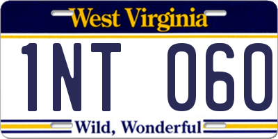WV license plate 1NT060