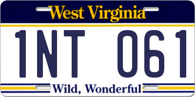 WV license plate 1NT061