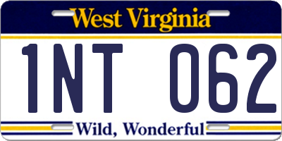 WV license plate 1NT062
