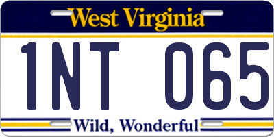 WV license plate 1NT065