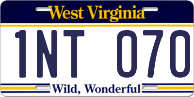 WV license plate 1NT070