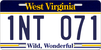 WV license plate 1NT071