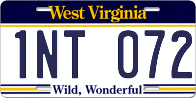 WV license plate 1NT072