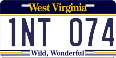 WV license plate 1NT074
