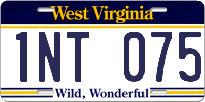 WV license plate 1NT075