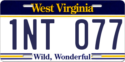 WV license plate 1NT077