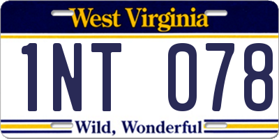 WV license plate 1NT078