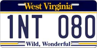 WV license plate 1NT080