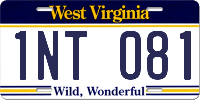 WV license plate 1NT081