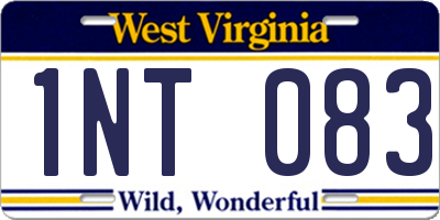 WV license plate 1NT083