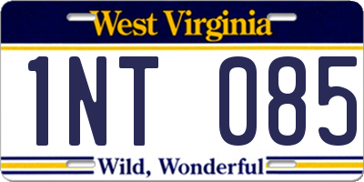 WV license plate 1NT085