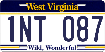 WV license plate 1NT087