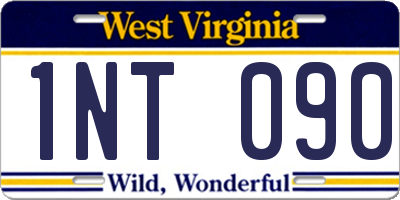 WV license plate 1NT090