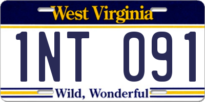 WV license plate 1NT091