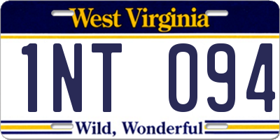 WV license plate 1NT094