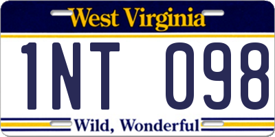 WV license plate 1NT098