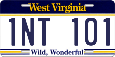 WV license plate 1NT101
