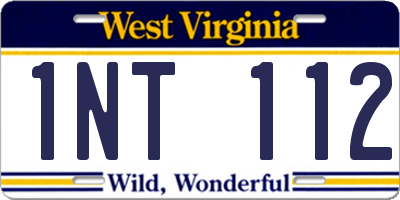 WV license plate 1NT112