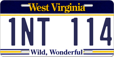 WV license plate 1NT114