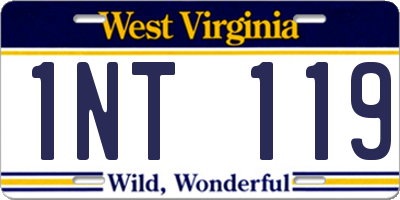 WV license plate 1NT119