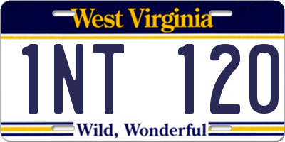WV license plate 1NT120