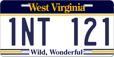 WV license plate 1NT121