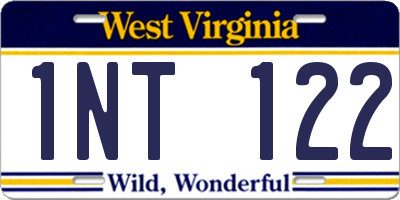 WV license plate 1NT122