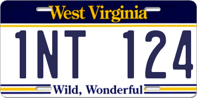 WV license plate 1NT124