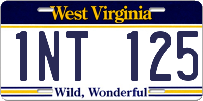 WV license plate 1NT125