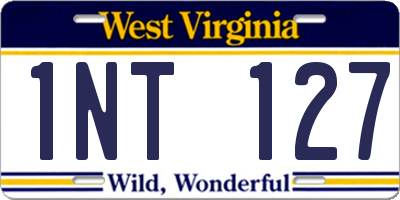 WV license plate 1NT127