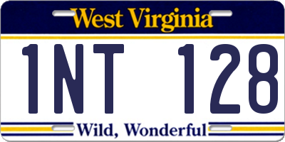 WV license plate 1NT128