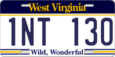 WV license plate 1NT130