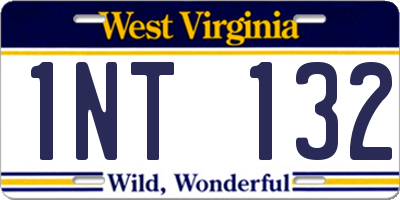 WV license plate 1NT132