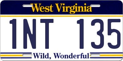 WV license plate 1NT135