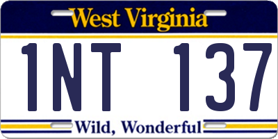 WV license plate 1NT137