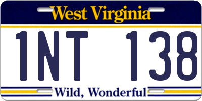 WV license plate 1NT138
