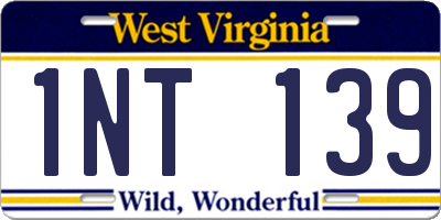 WV license plate 1NT139