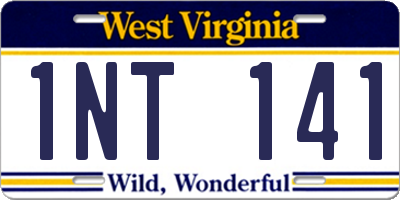 WV license plate 1NT141