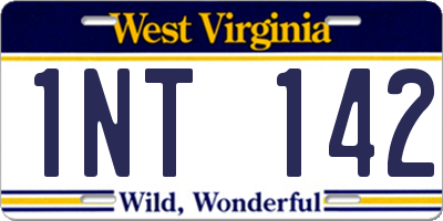 WV license plate 1NT142